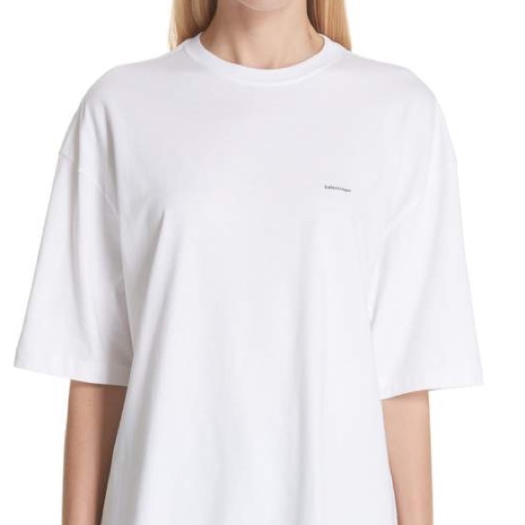 balenciaga white logo t shirt